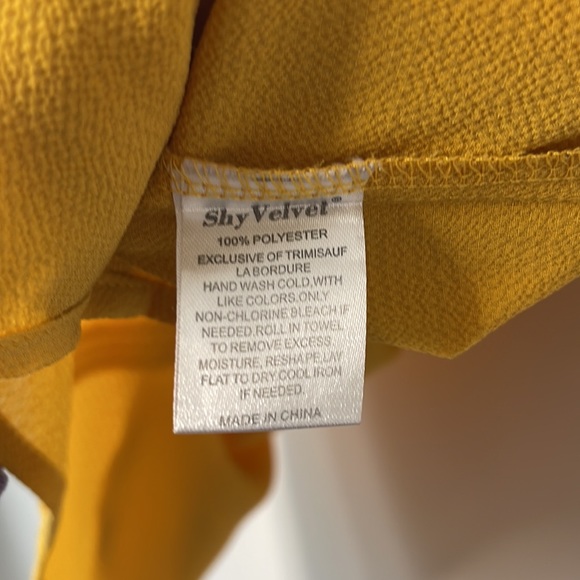 Shy Velvet Lace Sleeve Mustard Yellow Top - Picture 7 of 10